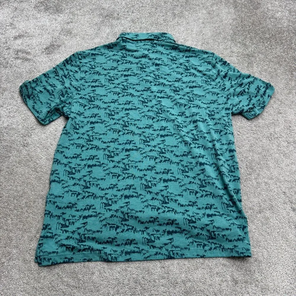 Adidas Abstract Double Eagle Pro-Am Polo Shirt Men Large Green Short Sleeve Golf